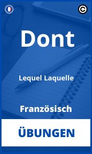 Übungen Französisch Dont Lequel Laquelle PDF